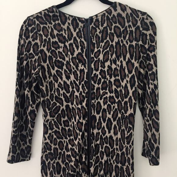Sara Campbell Leopard Print Bodycon Dress Women's Size XS Black Brown - Picture 5 of 8